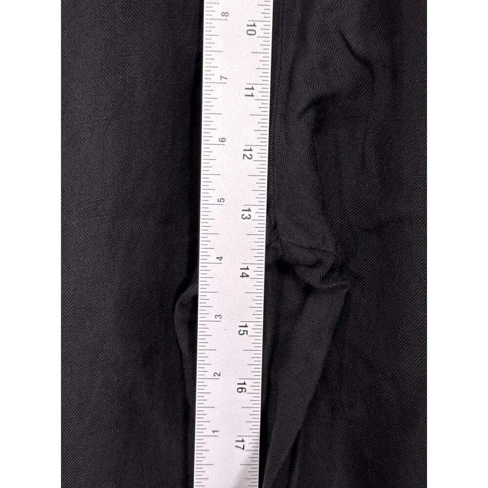 COS Pants 8 Womens Black Linen Wide Straight High Rise Trouser